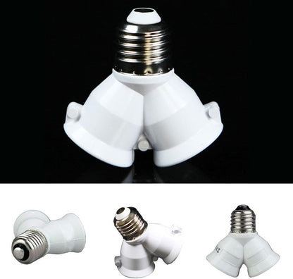 ya 26 10.21 baidi E27 to 2E27 Lamp Holder One Point Two Adapter Light Bulb Base Stand Holder