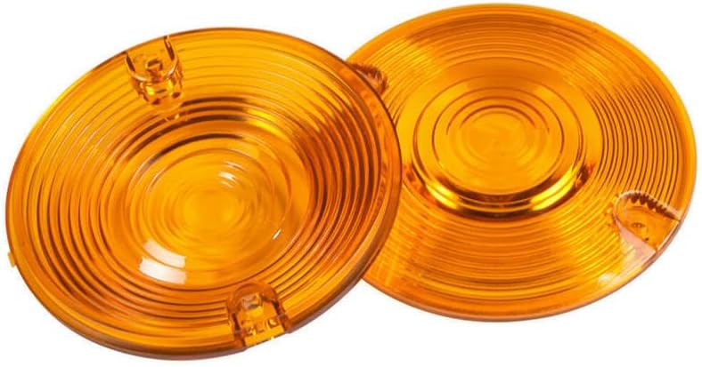 ya 4 8.8.2 2X Turn Signal Light Flat Lens Cover Yellow Fit for Harley Touring Electra Glide