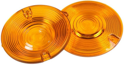 ya 4 8.8.2 2X Turn Signal Light Flat Lens Cover Yellow Fit for Harley Touring Electra Glide