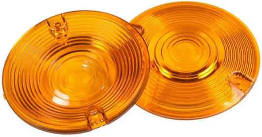 ya 4 8.8.2 2X Turn Signal Light Flat Lens Cover Yellow Fit for Harley Touring Electra Glide