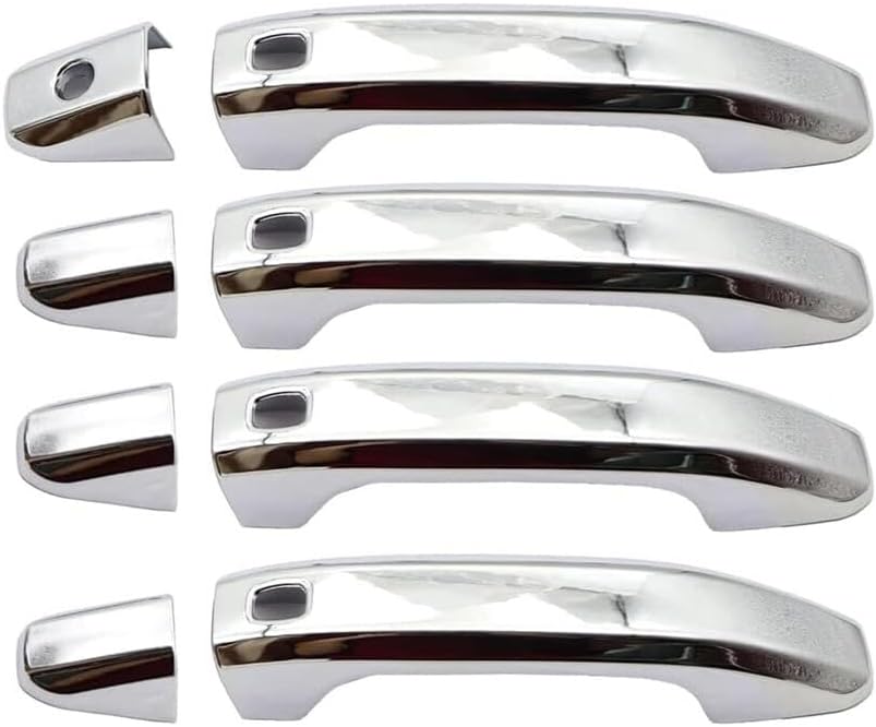 ya 5 8.10 4 Sets Chrome Door Handle Cover w/for Smart for GMC for Sierra 1500 2500/3500HD 2020-21