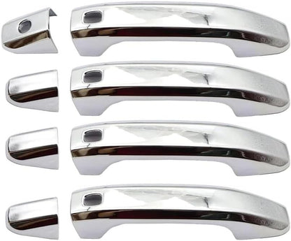 ya 5 8.10 4 Sets Chrome Door Handle Cover w/for Smart for GMC for Sierra 1500 2500/3500HD 2020-21