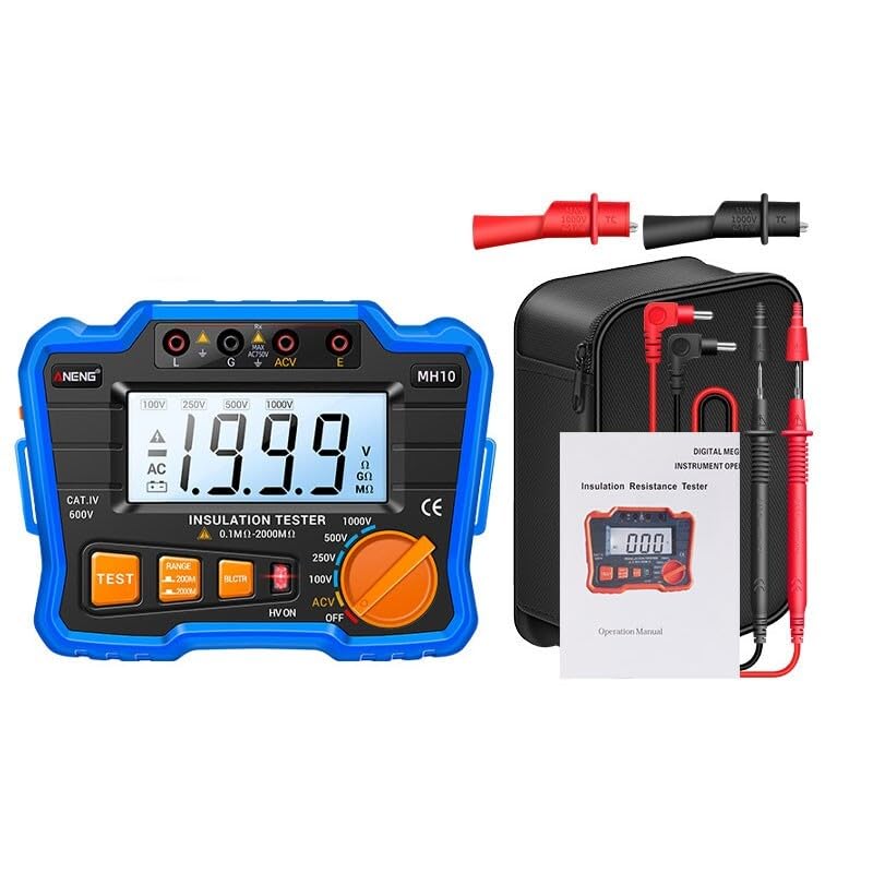 ya 16 10.20 baidi ANENG MH10 1000V 2000M¦¸ Digital Insulation Resistance Tester Blue #HOT