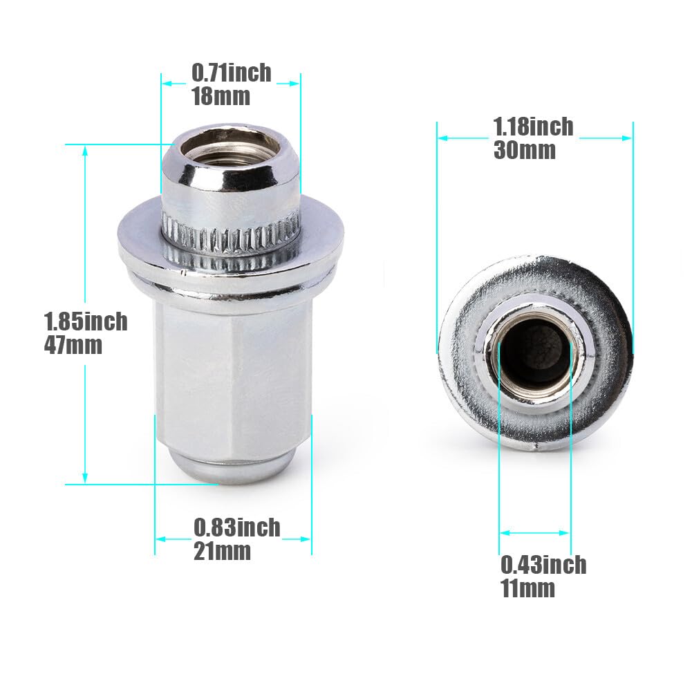 ya 5 8.10 Wheel Lug Studs + Lug Nuts for Toyota for 4Runner for Avalon Camry for Corolla for Lexus 90942-02049