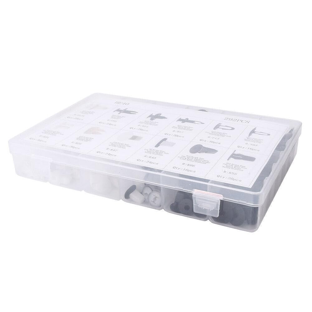 ya 6 8.24 baidi 292x Car Body Clips Plastic Push Pin Fender Bumper Fasteners Rivet Screwdriver