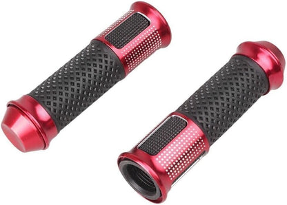 ya 6 8.14 CNC Aluminum Motorcycle Gel Rubber Hand Grips for 7/8 Standard Handlebar