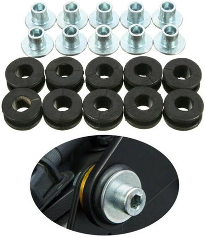 ya 4 8.10 10Pcs Motorcycle M6 Rubber Grommets Bolt Pressure Relief Cushion Kit Replacement