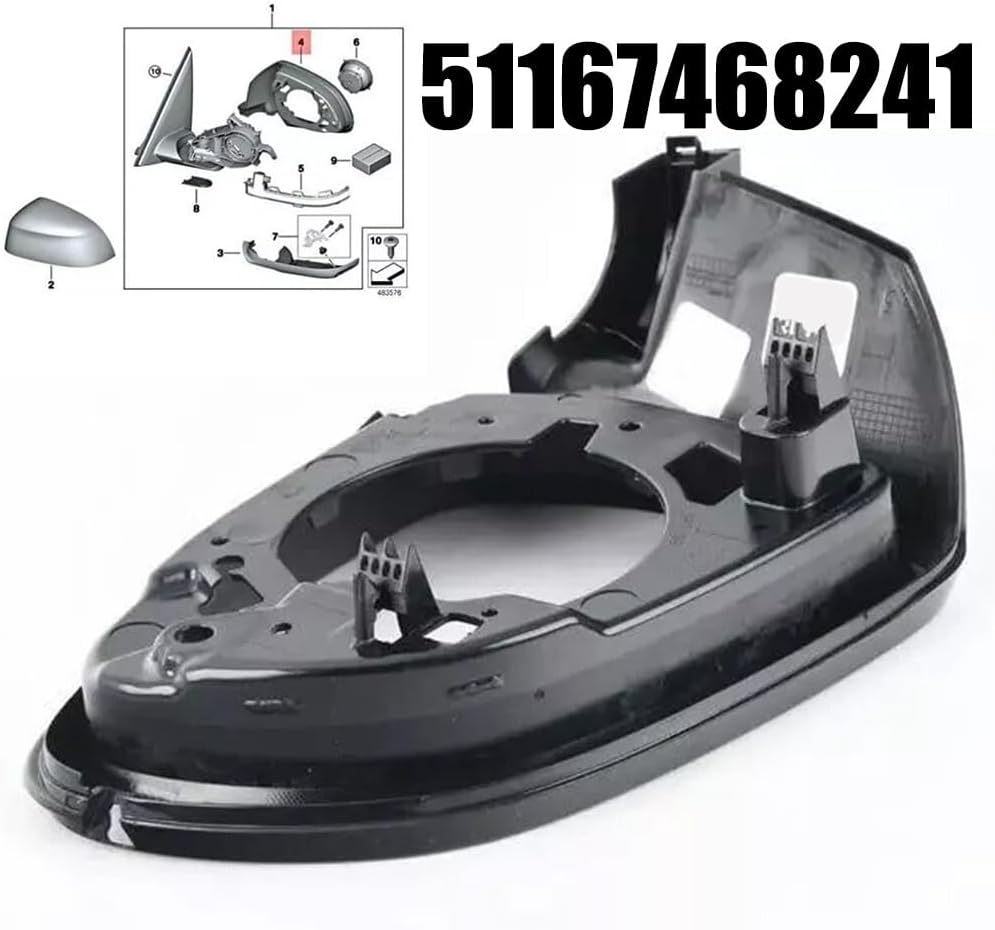 ya 23 10.7 baidi Quality Replacement Front Left Mirror Cover For for BMW Vehicles 51167468241a