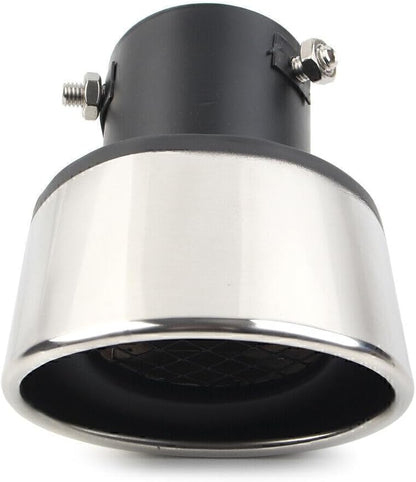 ya 6 8.14 Sliver Universal Car Bent Rear Pipe Tail Muffler Tip Round Accessories