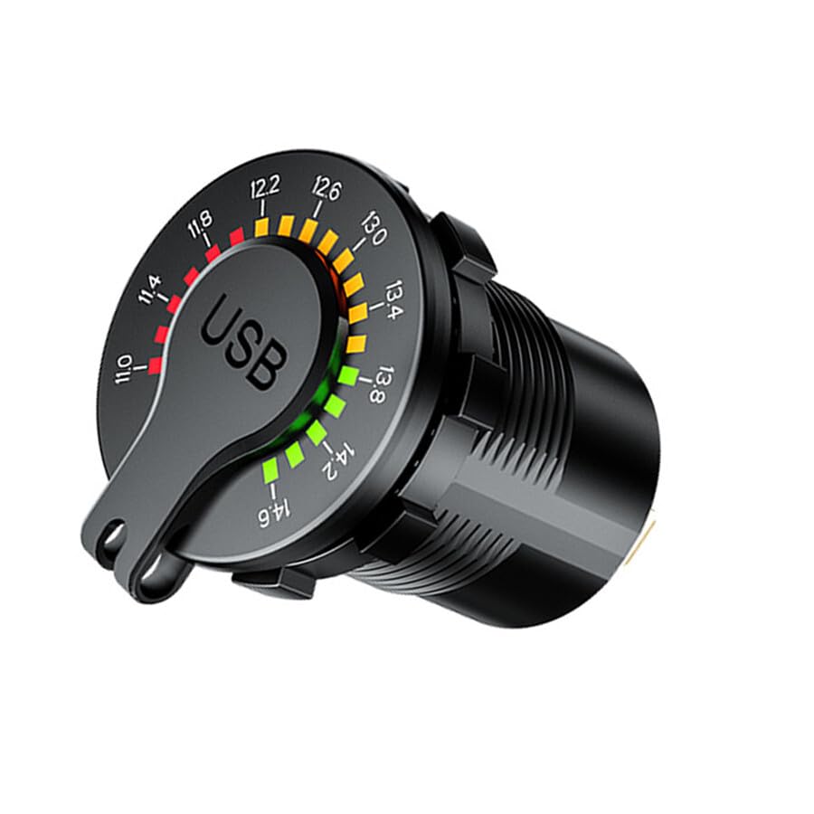 ya 6 8.24 baidi 12V/24V QC 3.0 Car for Charger Socket Dual USB Port Fast Charging with LED Voltmeter
