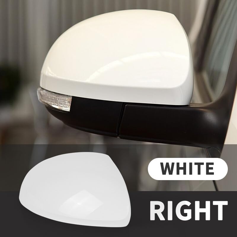 ya 11 9.14 baidiRight Passenger Side Door Wing Mirror Cover Cap White for VW for Tiguan 2010-2016
