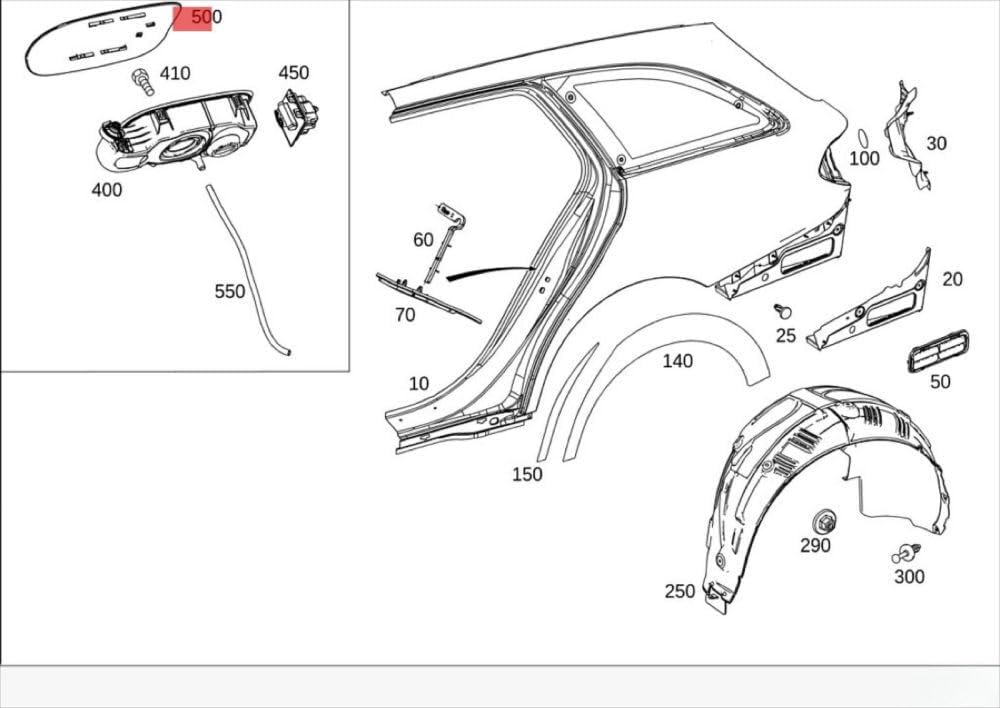 ya 11 9.14 zhengce Suitable for Mercedes-Benz fuel filler door 2137571200 E300 E400 E63 AMG