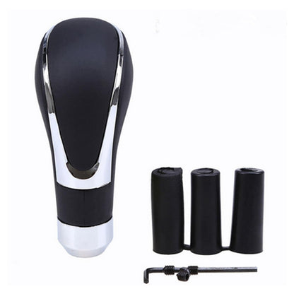 ya 6 8.14 Accessory Black Leather Automatic Manual Car Gear Shift Knob Shifter Lever Kit