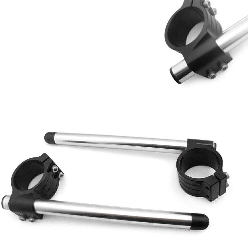 ya 4 8.14 2x CNC 53mm Clip On Ons Handle Bar Handlebars for Ducati 848/1098/1198 Black