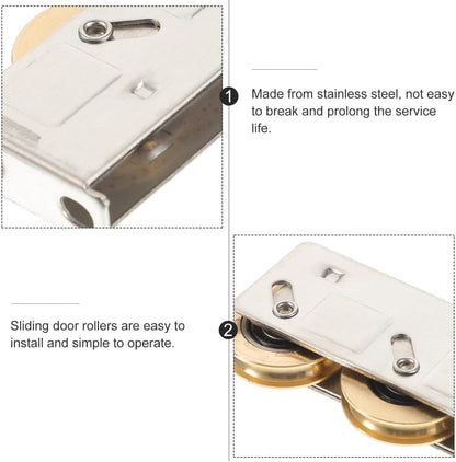 ya 26 10.21 baidi 2 Pieces Sliding Copper Wheel Travel Patio Door Roller Rollers Replacement