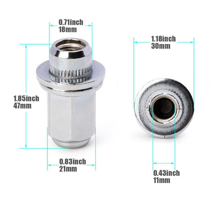 ya 10 9.16 baidi 2PCS for Wheel Lug Stud Hub + Lug Nut Chrome 90942-02049 New for Lexus for Toyota New