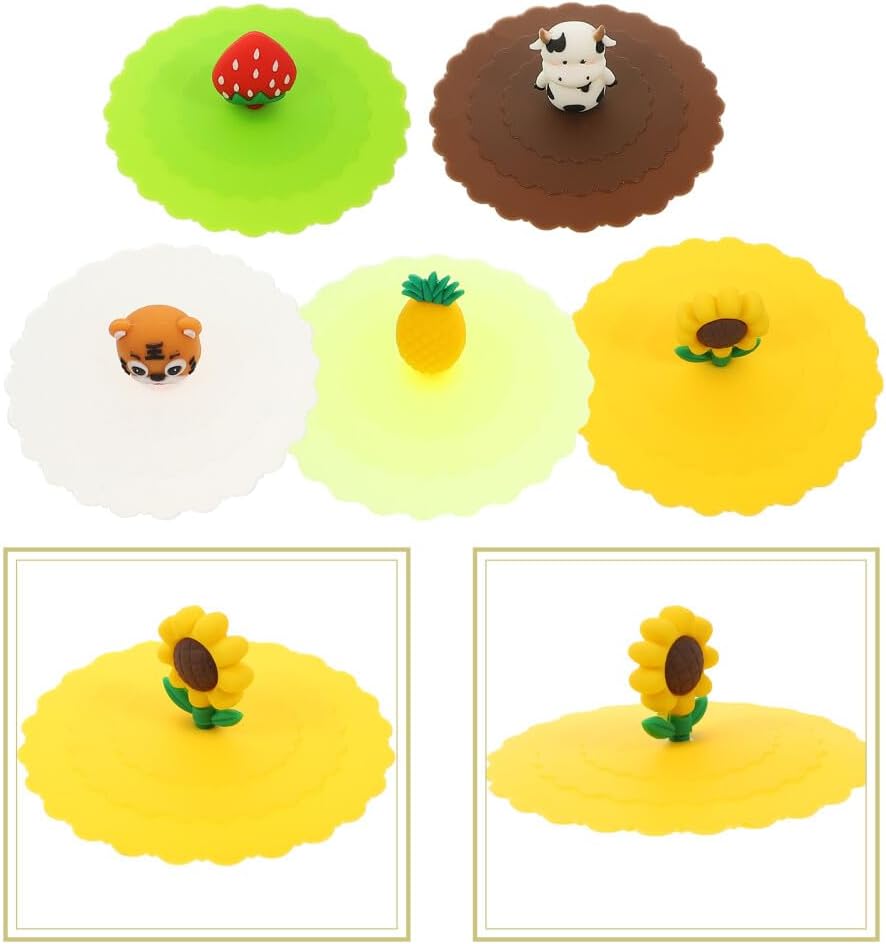 ya 14 9.20 baidi 5PCS Mug Covers for Home Mug Sealing Lids Silicone Mug Covers Coffee Cup Lids-2