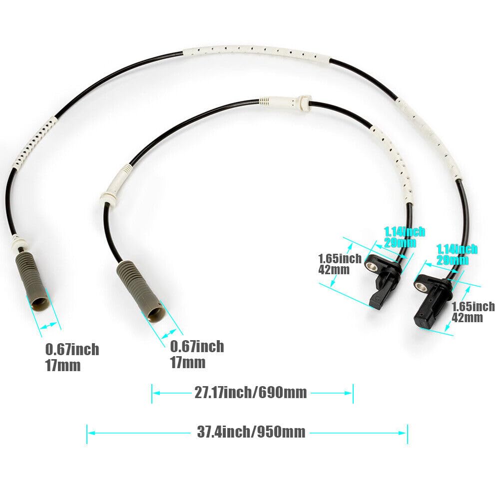 ya 9 10.24 4Pcs Front Rear Left & Right ABS Wheel Speed Sensor for BMW 128i 325i 323i 328i