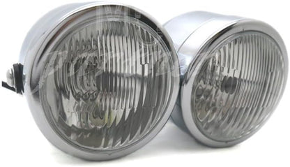 ya 6 8.24 baidi Chrome Twin Headlight Motorcycle Double Dual Lamp Street Fighter Naked Dominator