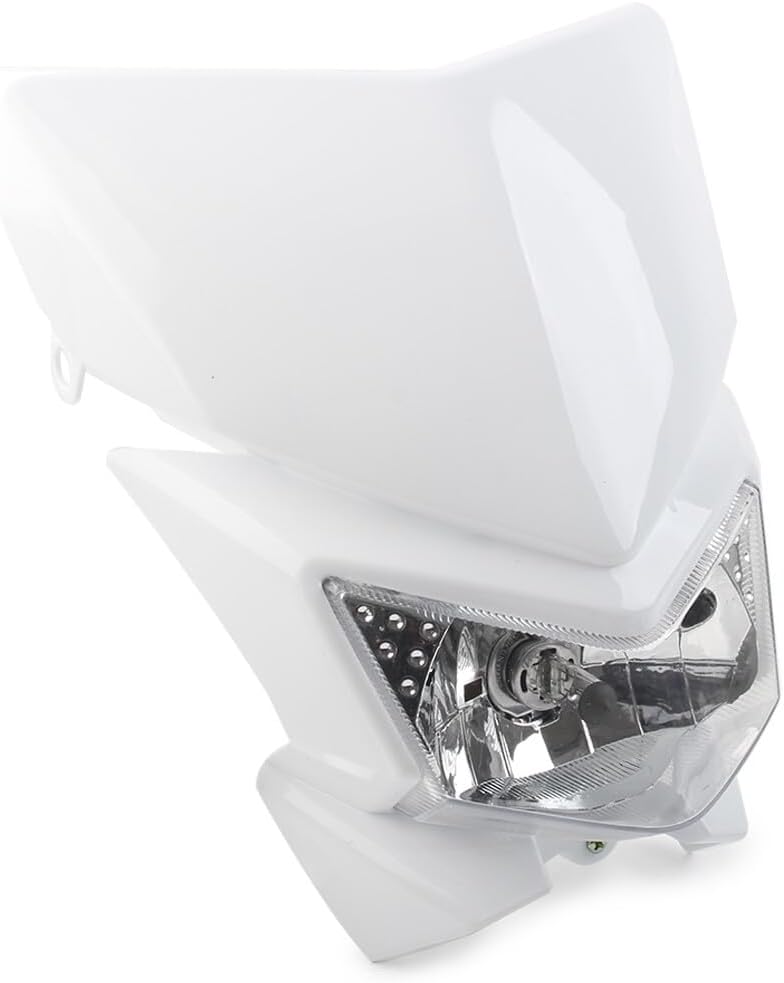 ya 6 8.14 White Motorcycle Front Headlight Head Lamp Mx Enduro Dirt Trail Bike 250cc