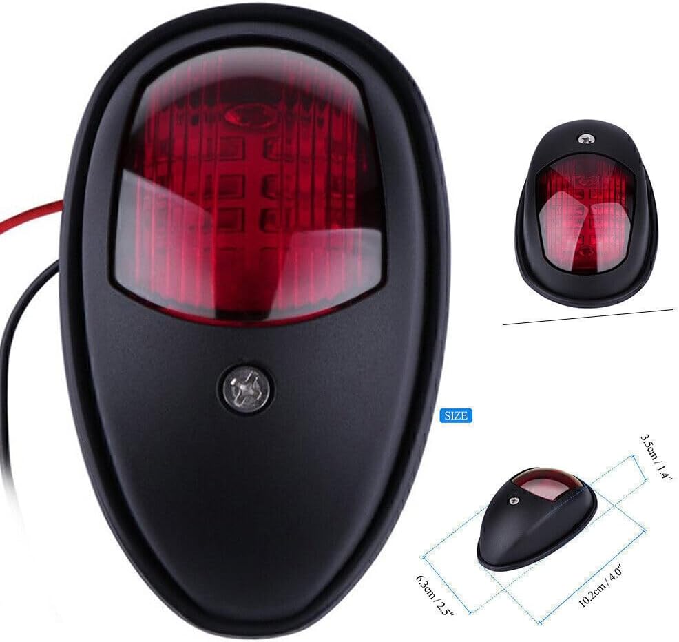 ya 4 8.14 1x Navigation Light Waterproof 12V LED Red Green Marine Boat Yacht 103 * 64 * 36mm