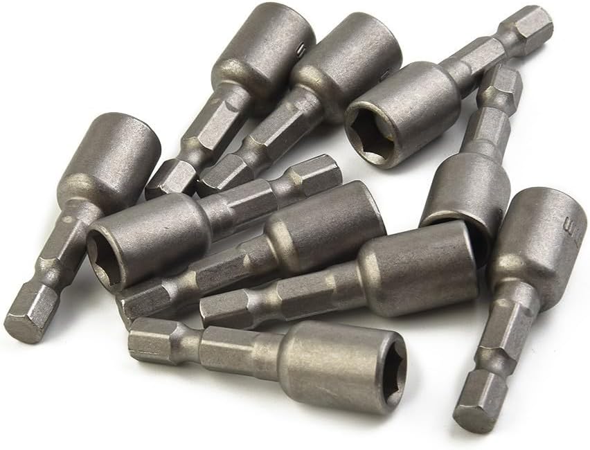 ya 26 10.21 baidi Nut Setter 10pcs Set Nut Driver 8mm 5/16 Socket Adapter Hex Drill Bit Nobby-2
