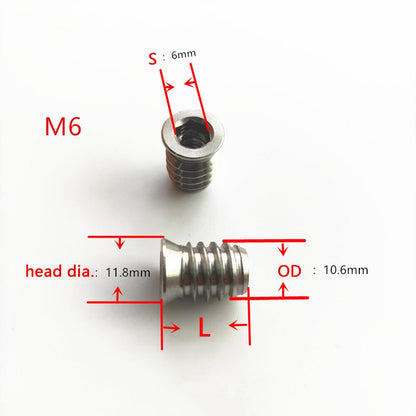 ya 15 10.19 baidi M6 M8 M10 Stainless Steel Furniture Nut Hex Flat Head Screw Threaded Wood Insert-6