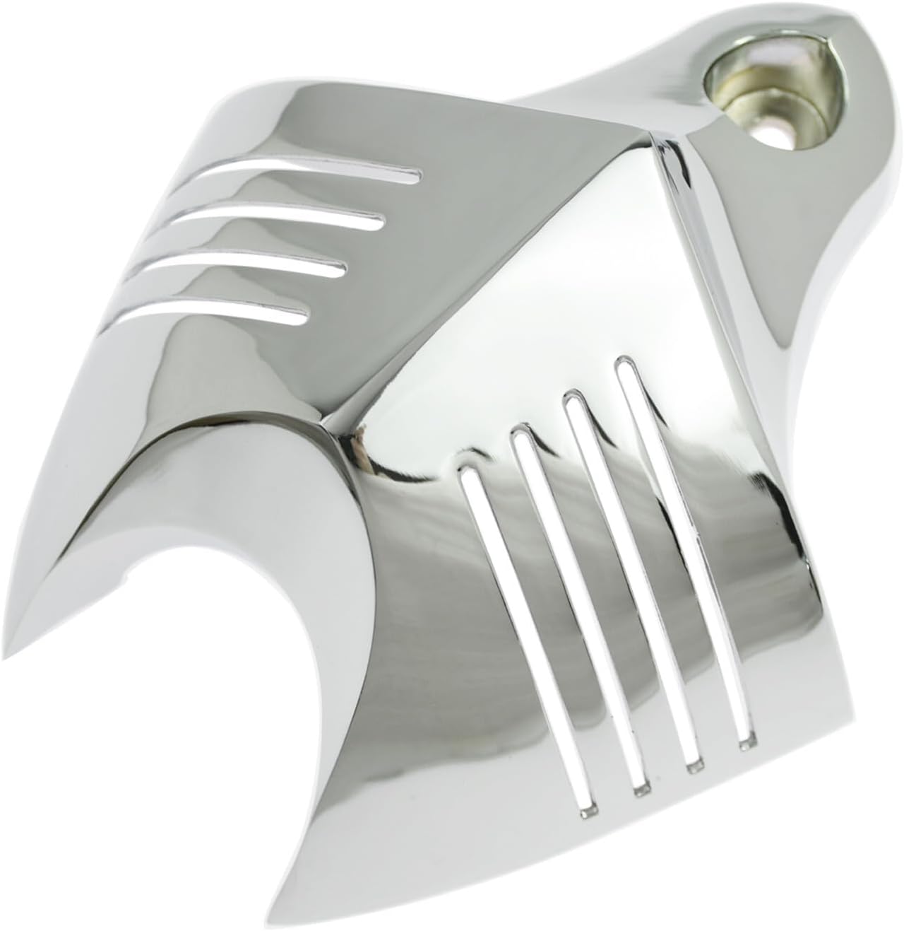 ya 2 8.15 Chrome V-Shield Horn Cover Fit for Harley Softail Dyna Glide Twin Cam Touring