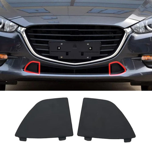 ya 2 8.15 2PCS Front Bumper Lower Grille Tow Hook Cover for Mazda 3 2017-2018 B63B-50-101