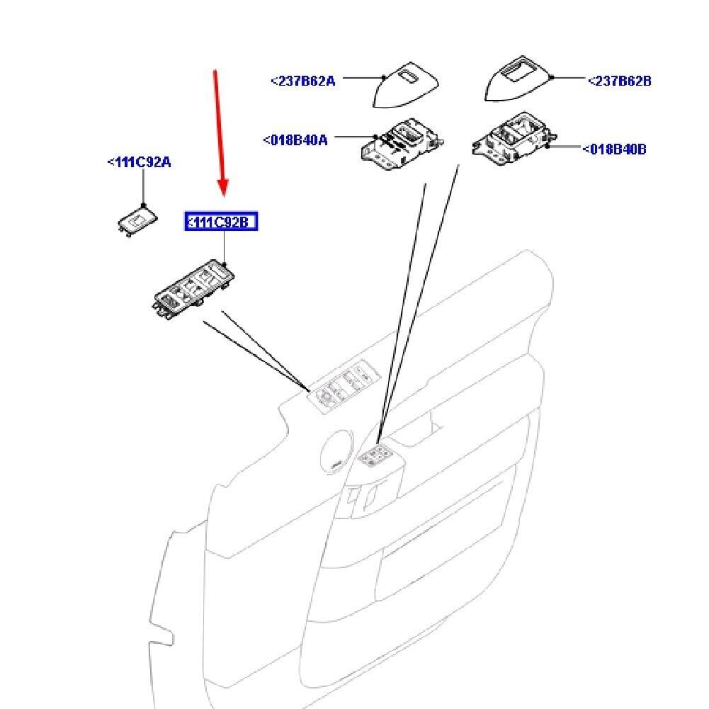 ya 4 8.8 Glass Switch Cover for Range Rover Sport L494 2014+ Plastic Material LR045391