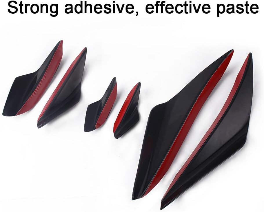 ya 2 8.15 Universal 6PCS Car Front Bumper Lip Spoiler Fins Canards Splitters Chin Diffuser