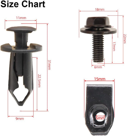 ya 6 8.24 baidi 30 for Nissan QASHQAI AUTOMOTIVE UNDERRIDE GUARD MOUNTING CLIPS CLIP SET
