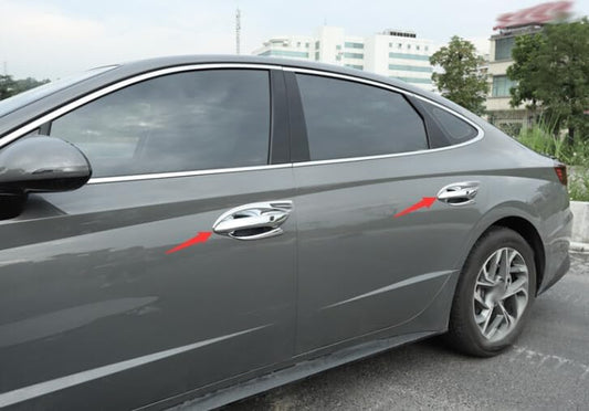 ya 2 8.15 Car Door Handle Cover Trim 4 Pieces for Hyundai Sonata 2020-2023 Style Chrome 