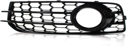 ya 4 8.10 for Audi A3 8P S Line 2009-12 Honeycomb Fog Light Lamp Grill Cover Glossy Black