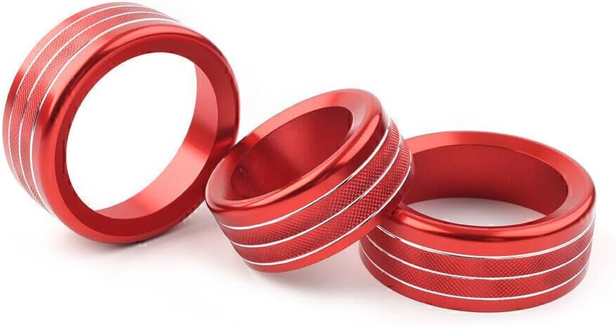 ya 10 9.16 baidi 3X red Console AC Switch knob Ring Trim for for Alfa Romeo for Giulia for Stelvio 2017-2020