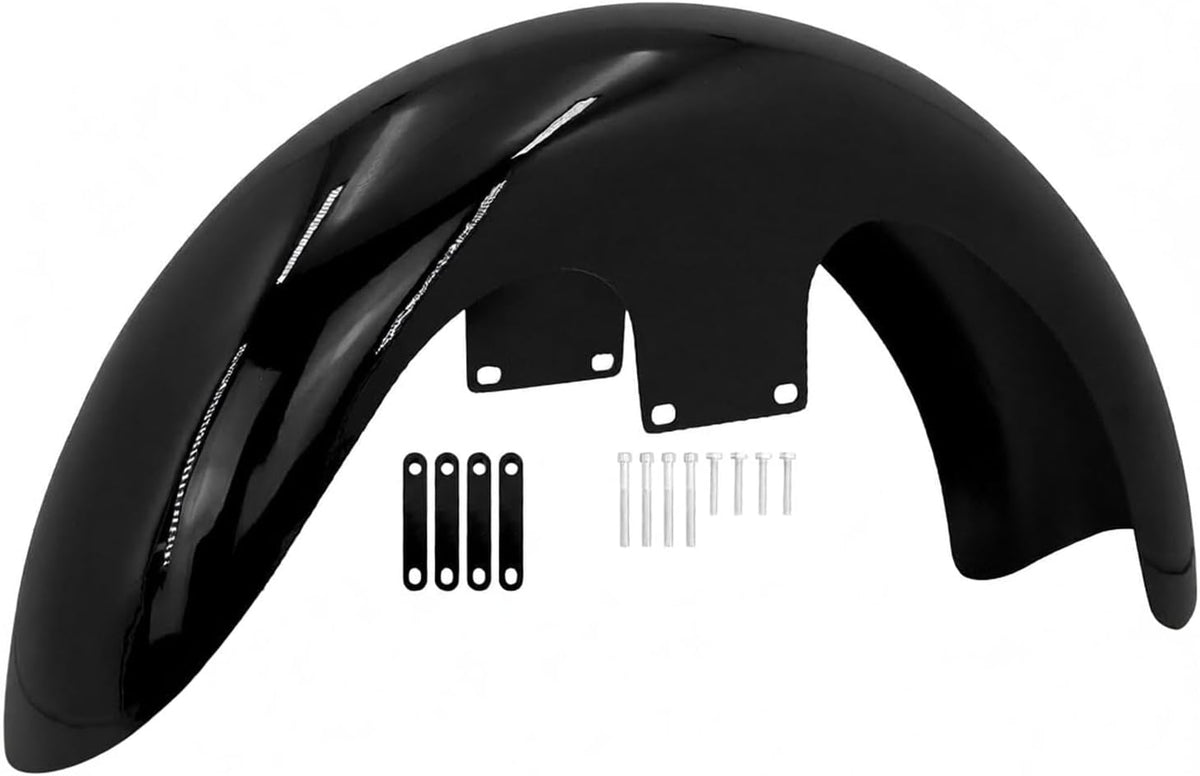 ya 28 10.13 zhengce Gloss Black 130/21 Wrap Front Fender Fit for Harley Touring Electra Road G