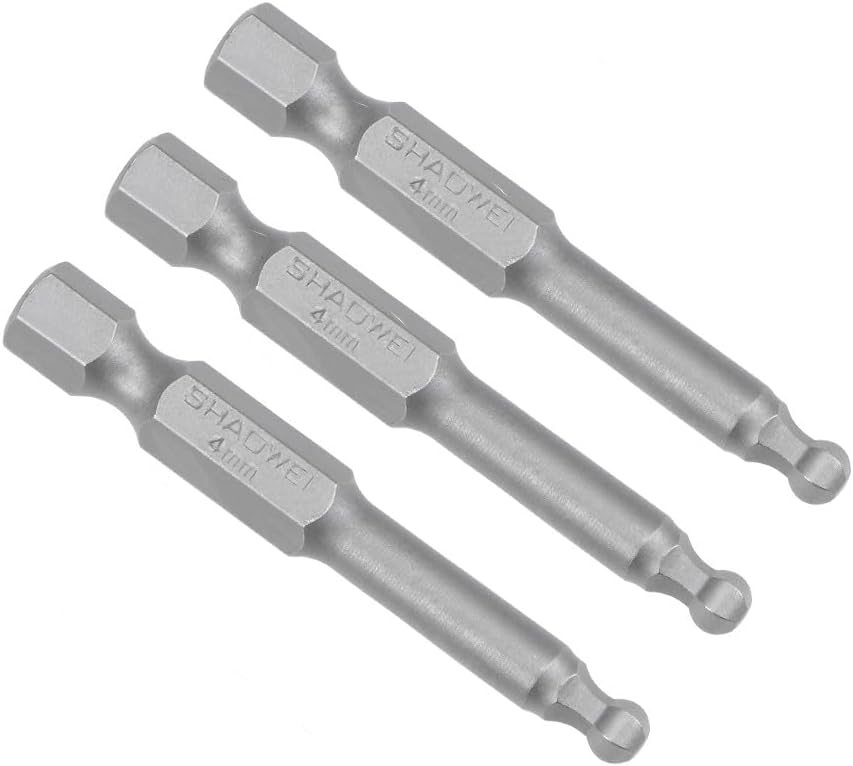 ya 26 10.21 baidi 3pcs Ball End Hex Bits 1/4 Inch Hex Shank 50mm Magnetic 4mm Head Screwdriver Bit