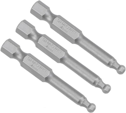 ya 26 10.21 baidi 3pcs Ball End Hex Bits 1/4 Inch Hex Shank 50mm Magnetic 4mm Head Screwdriver Bit