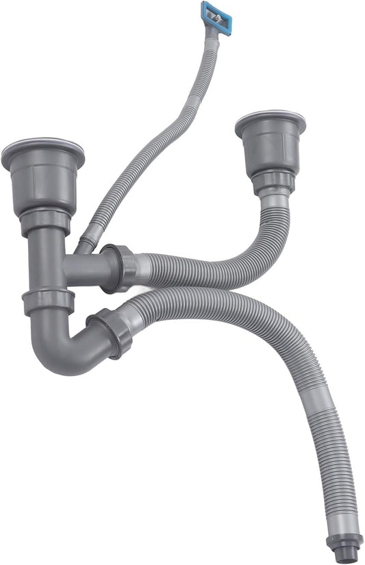 ya 26 10.21 baidi Kitchen Sink Double Hose Drain Kit Quick Draining Expandable Multiple