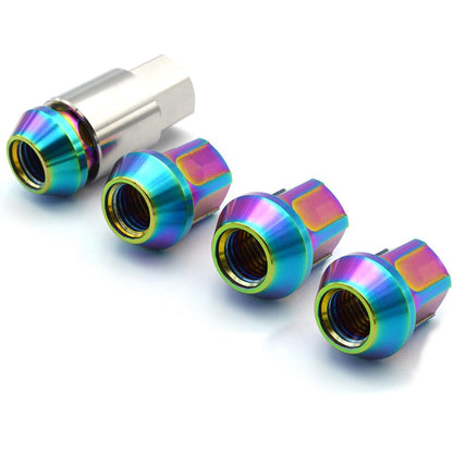 ya 5 8.10 Open Ended Wheel Locking Anti Theft Bolt M12 Titanium Alloy Set (4 Bolts+1 Key)
