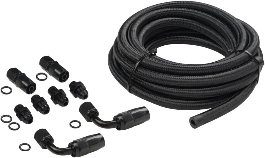 ya 10 9.16 baidi Automatic transmission cooler line kit 6AN hose line kit suitable for 4L60E 4L65E Blk-
