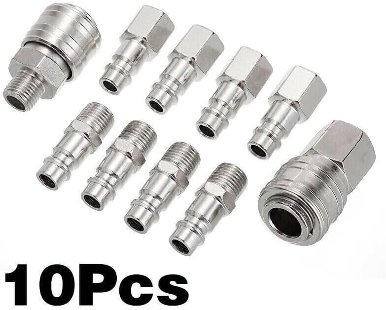 ya 14 9.20 baidi 10Pcs Euro 1/4''BSP Air Line Fitting Hose Compressor Quick Release Connector-2