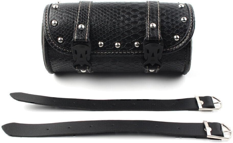 ya 11 9.14 baidiTool Bag Fork Handlebar Saddlebag Roll Barrel Pouch Universal Leather Motorcycle