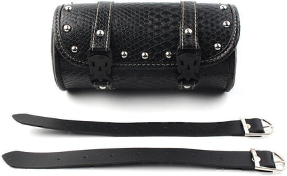 ya 11 9.14 baidiTool Bag Fork Handlebar Saddlebag Roll Barrel Pouch Universal Leather Motorcycle