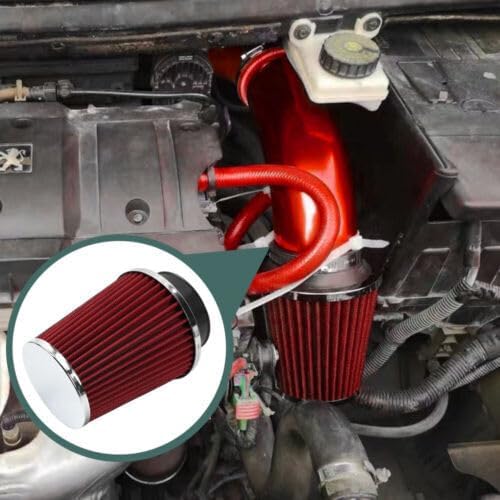 ya 13 9.15 baidi 3 76mm High Flow Inlet Dry Air Filter Cold Air Intake Cone Replacement Red