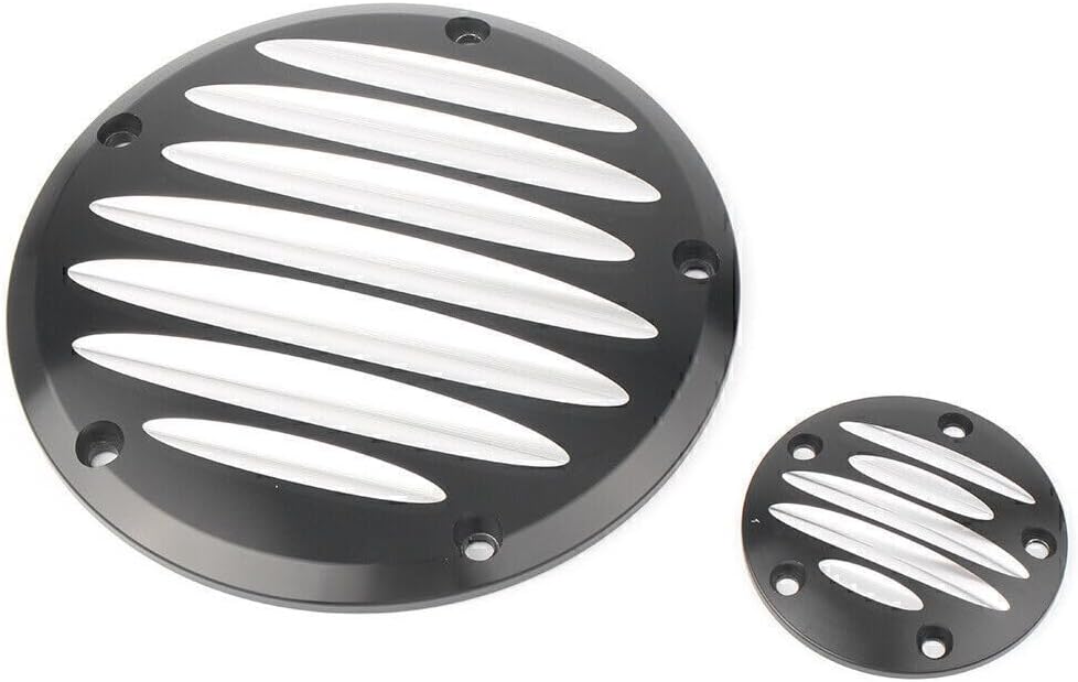 ya 4 8.14 for Harley Twin Cam Silver 2x 5 Hole Engine Clutch Case Timing Covers