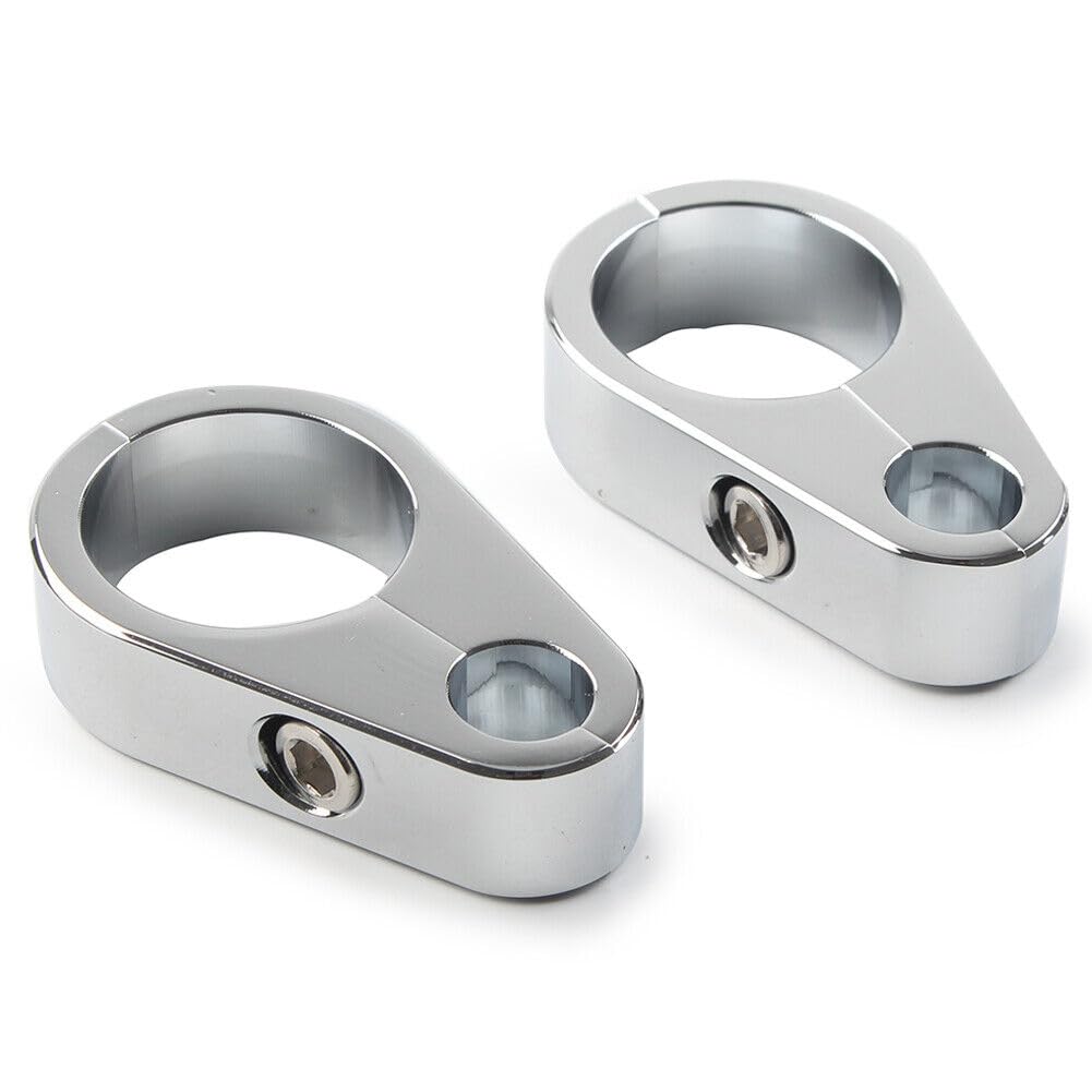 ya 9 10.24 2X Motorcycle Brake Clutch Cable Wire Clamp Clip for Harley 1'' Handlebar C