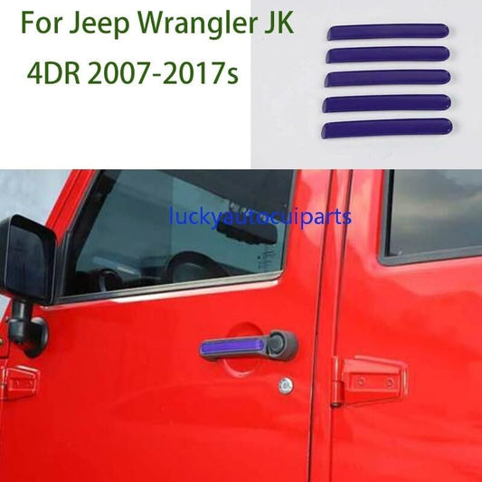ya 2 8.15 for Jeep Wrangler JK 4DR 2007-2017 Purple Exterior Door Handle Strip Decorative Decoration 