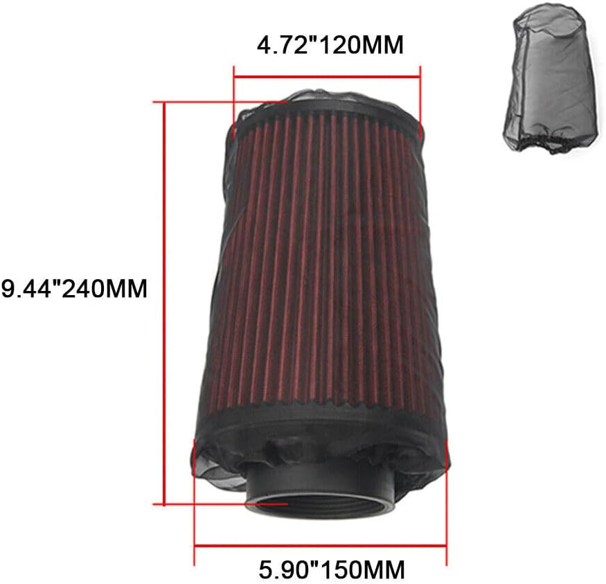 ya 13 9.15 baidi 9 Tall Universal Water Guard Cold Air Intake Pre-Filter Cone Filter Cover Large