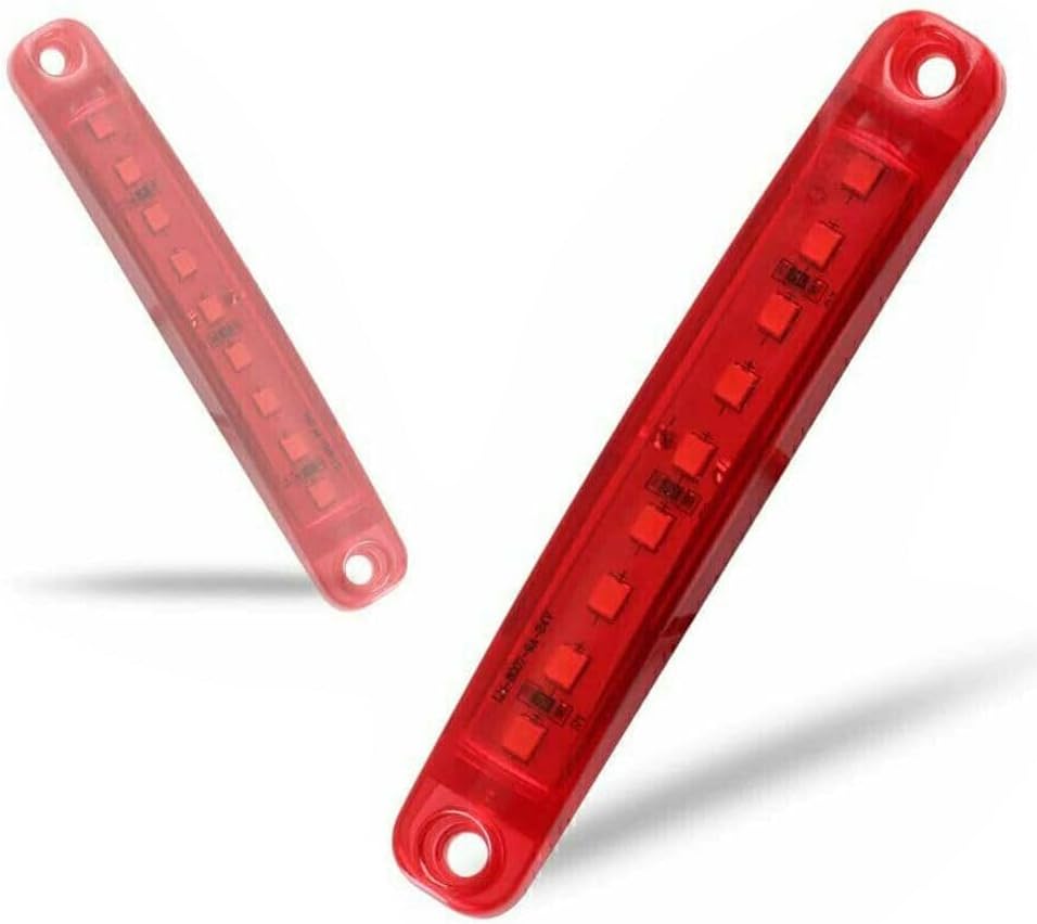 ya 4 8.10 10x Red 9 LED Sealed Side Mark Gap Light 12V Automotive Truck Trailer